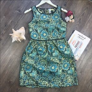 Xhilaration Green Floral Sleeveless Dress